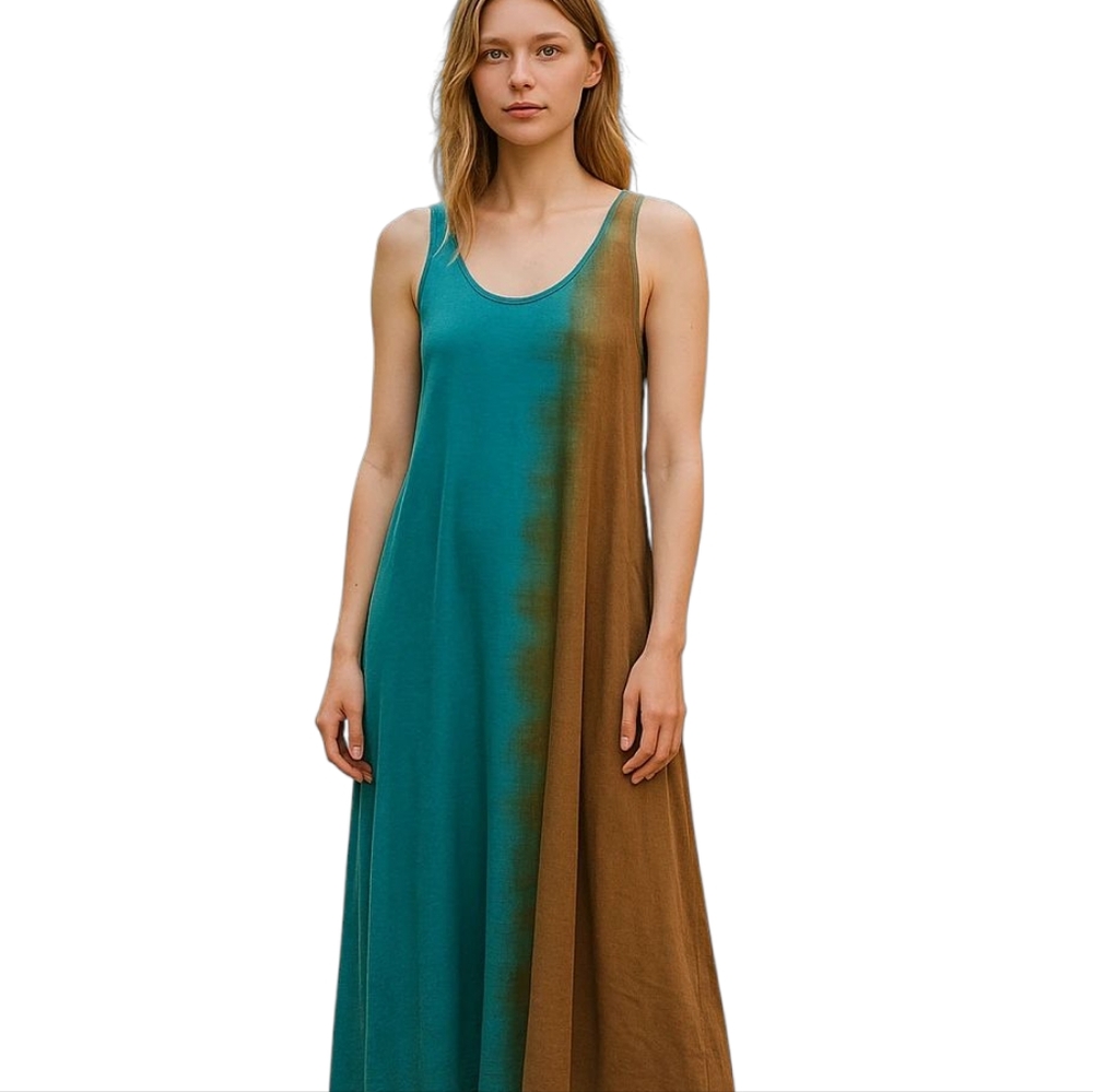 Laila Jayde Tie Dye Print Maxi Dress Size Small